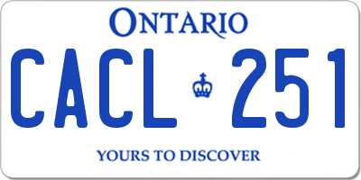 ON license plate CACL251