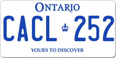 ON license plate CACL252