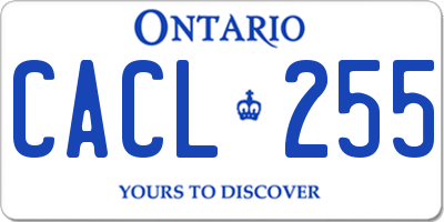 ON license plate CACL255