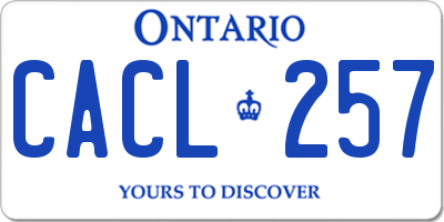 ON license plate CACL257