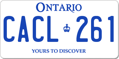 ON license plate CACL261