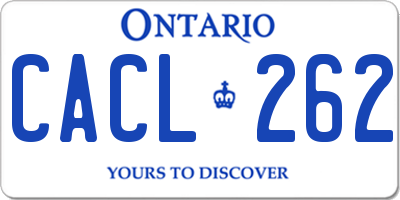 ON license plate CACL262