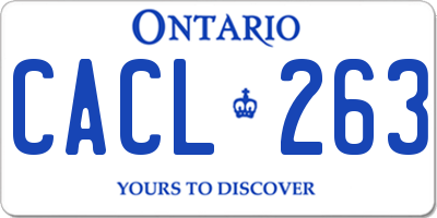 ON license plate CACL263