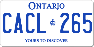 ON license plate CACL265