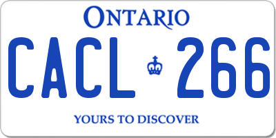 ON license plate CACL266