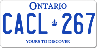 ON license plate CACL267