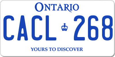 ON license plate CACL268