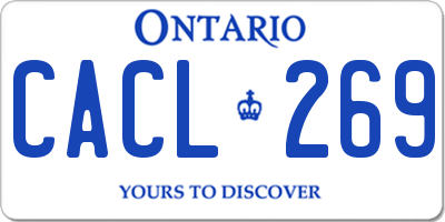 ON license plate CACL269