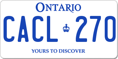 ON license plate CACL270