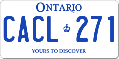 ON license plate CACL271