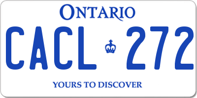 ON license plate CACL272