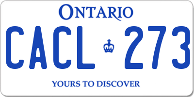 ON license plate CACL273