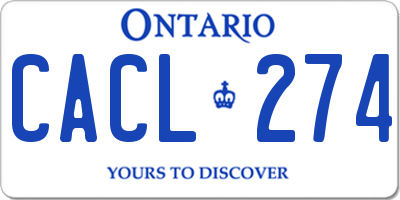 ON license plate CACL274