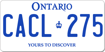 ON license plate CACL275