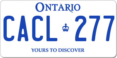 ON license plate CACL277