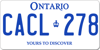 ON license plate CACL278