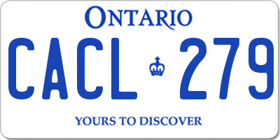 ON license plate CACL279