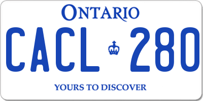 ON license plate CACL280