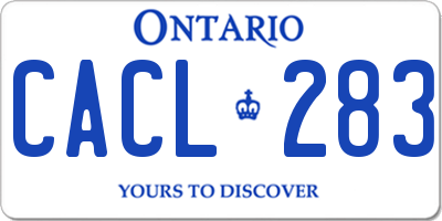 ON license plate CACL283