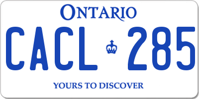 ON license plate CACL285