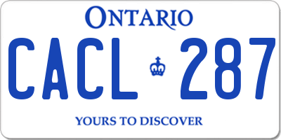 ON license plate CACL287