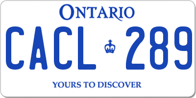 ON license plate CACL289