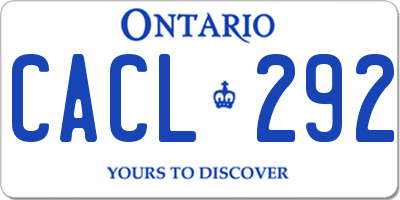 ON license plate CACL292