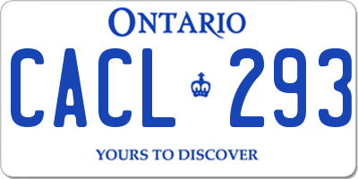 ON license plate CACL293