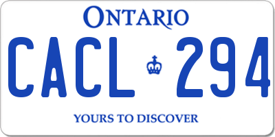 ON license plate CACL294