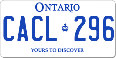 ON license plate CACL296