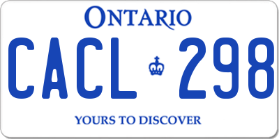 ON license plate CACL298