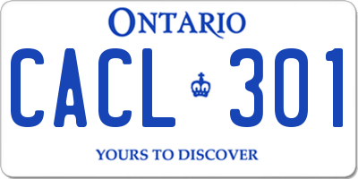 ON license plate CACL301