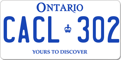 ON license plate CACL302