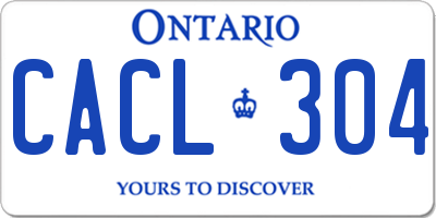 ON license plate CACL304