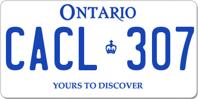 ON license plate CACL307