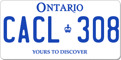 ON license plate CACL308