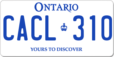 ON license plate CACL310