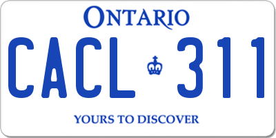 ON license plate CACL311