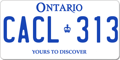 ON license plate CACL313