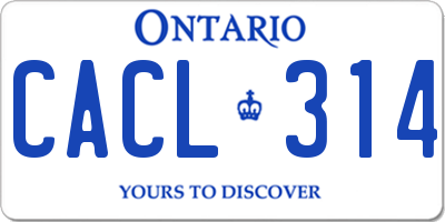 ON license plate CACL314