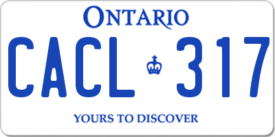 ON license plate CACL317