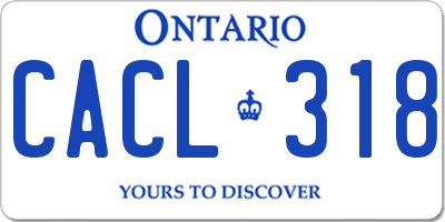 ON license plate CACL318