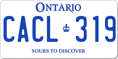 ON license plate CACL319