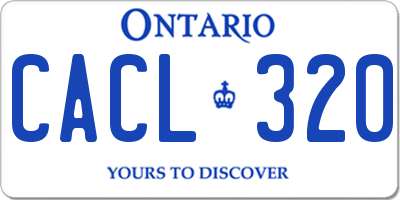 ON license plate CACL320