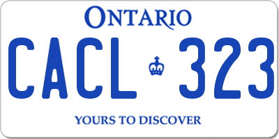 ON license plate CACL323