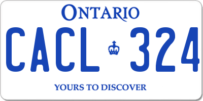 ON license plate CACL324