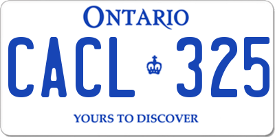 ON license plate CACL325