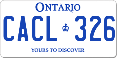 ON license plate CACL326