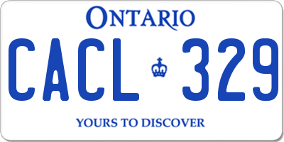 ON license plate CACL329