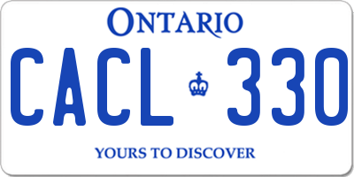 ON license plate CACL330